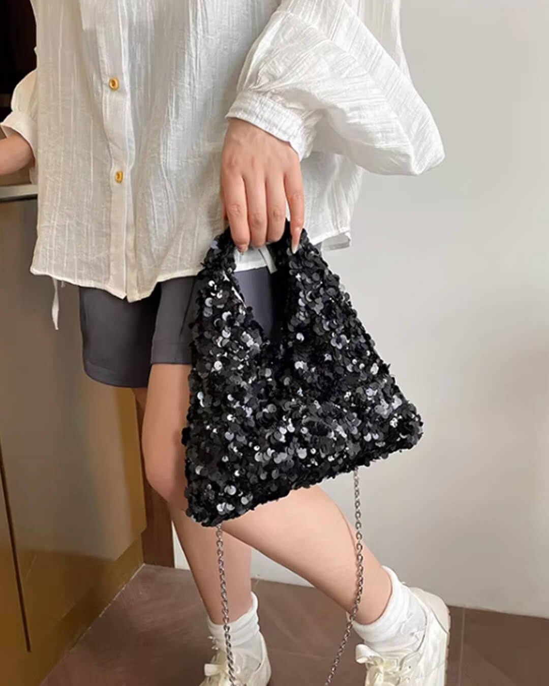 Emilia Sequin Evening Shoulder Bag