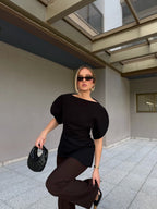 Afra Tricot Balloon Sleeve Top