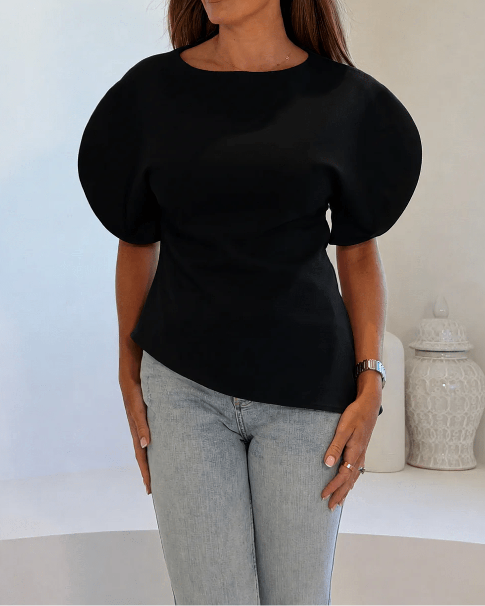 Afra Tricot Balloon Sleeve Top