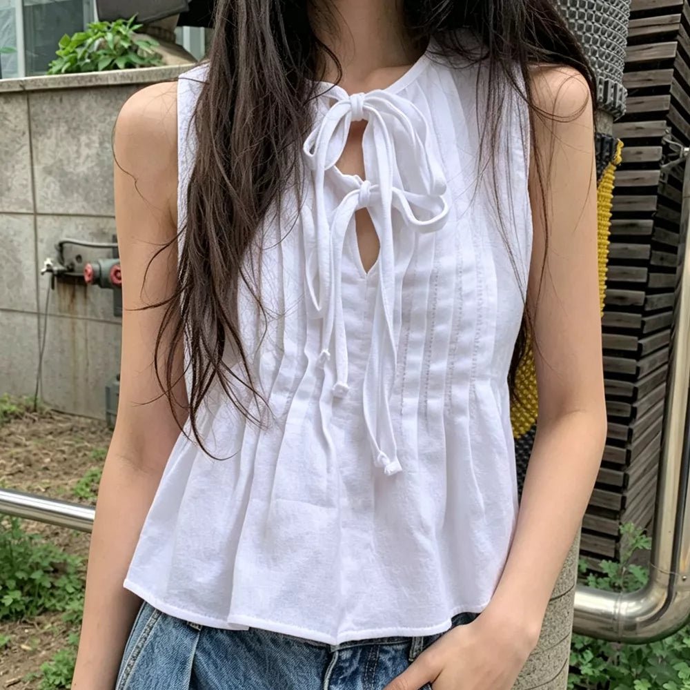 Marigold Ruffle Hem Tie-Front Top