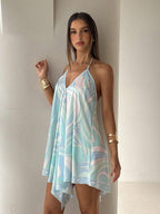 Audrey Asymmetrical Deep V Beach Dress