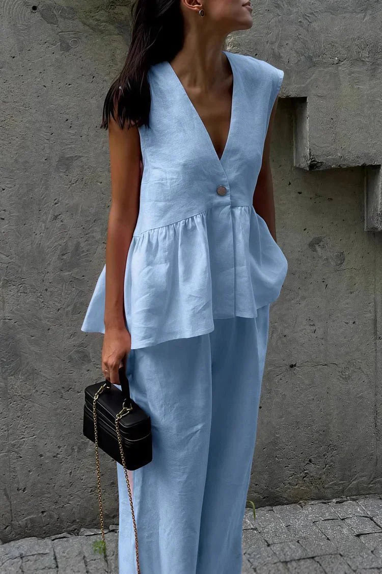 Marlowe Ruffled Vest & Pants Set