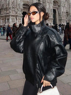 Marnie Black Vegan Leather Moto Jacket