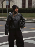 Marnie Black Vegan Leather Moto Jacket