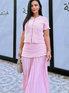 Maxine Knitted Tank Pleated Skirt Set