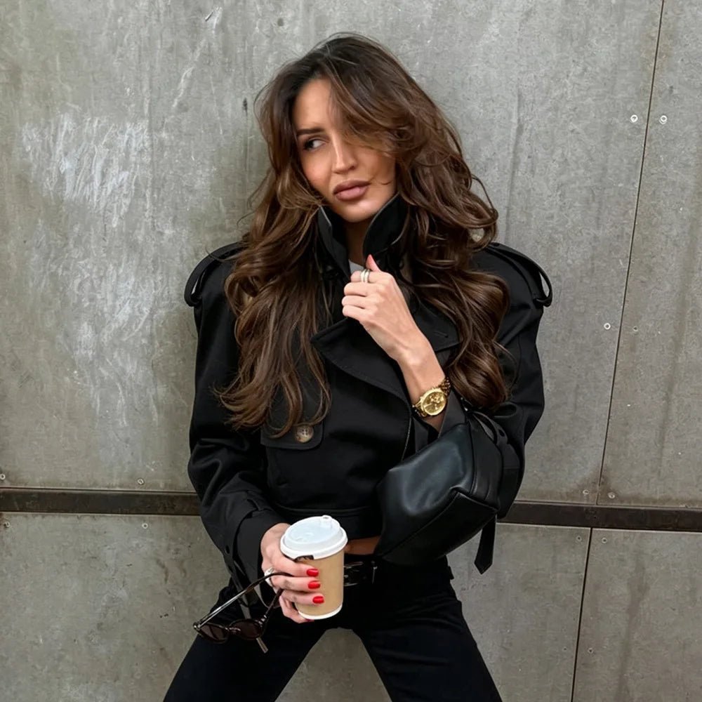 Mila Cropped Trench Jacket