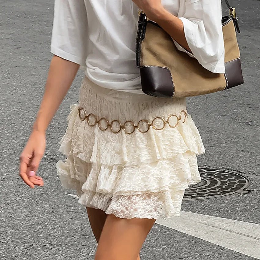 Mildred Tiered Lace Mini Skirt
