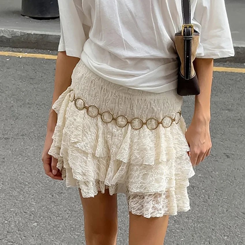 Mildred Tiered Lace Mini Skirt