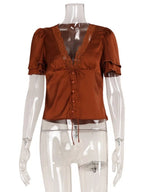Mira Satin Lace Blouse