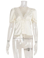 Mira Satin Lace Blouse