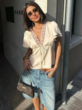 Mira Satin Lace Blouse
