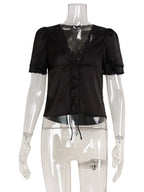 Mira Satin Lace Blouse