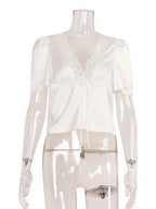 Mira Satin Lace Blouse