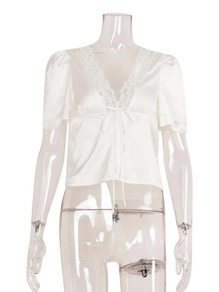 Mira Satin Lace Blouse