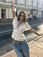 Mira Satin Lace Blouse