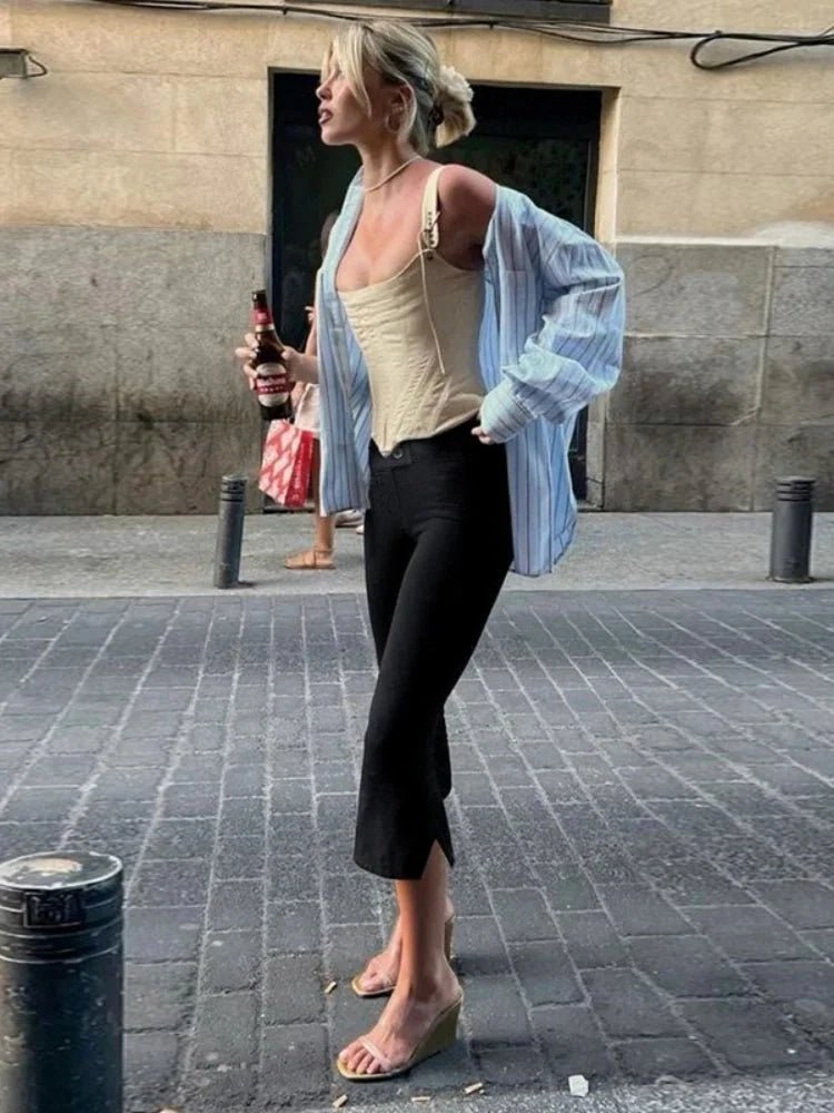 Moira Black Capri Pants
