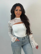 Myrna Lace Patchwork Long Sleeve Top