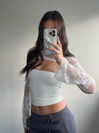 Myrna Lace Patchwork Long Sleeve Top