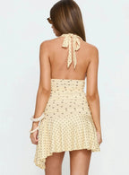 Natalia Polka Dot Halter Mini Dress