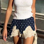 Agata Polka Dot Lace Trim Shorts