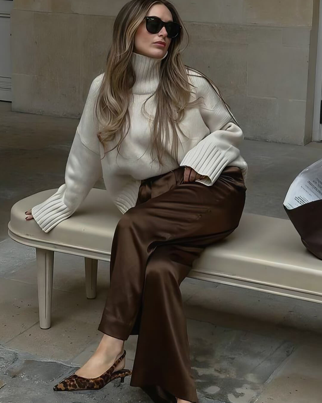 Nenita Wide Leg Satin Trousers