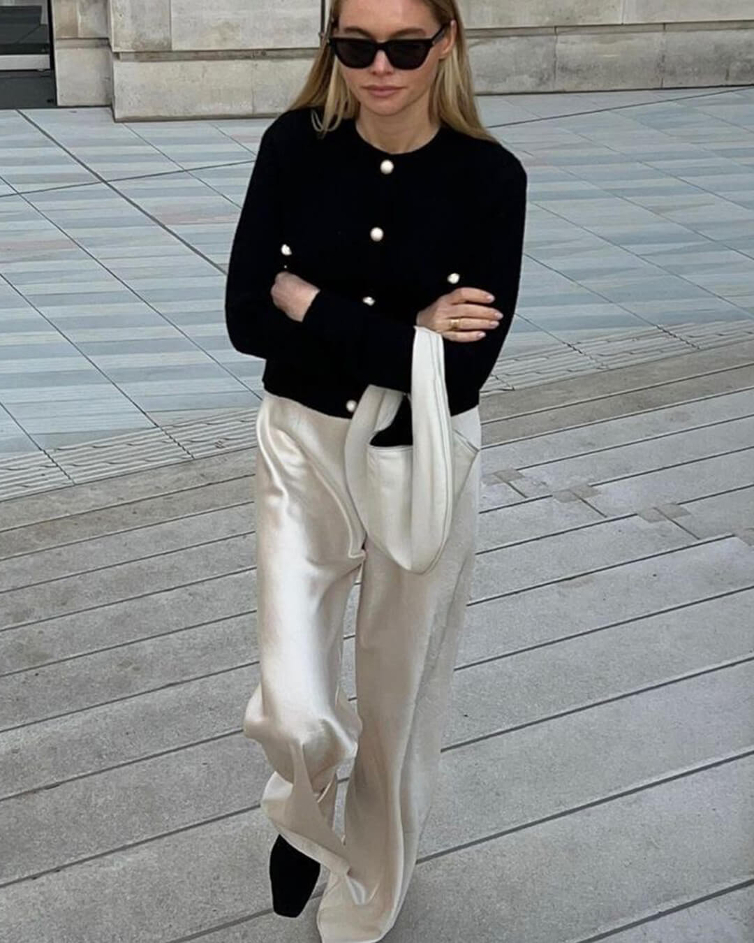 Nenita Wide Leg Satin Trousers