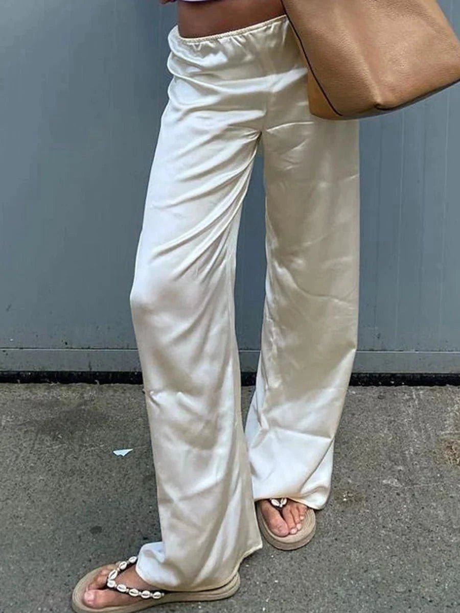 Nenita Wide Leg Satin Trousers