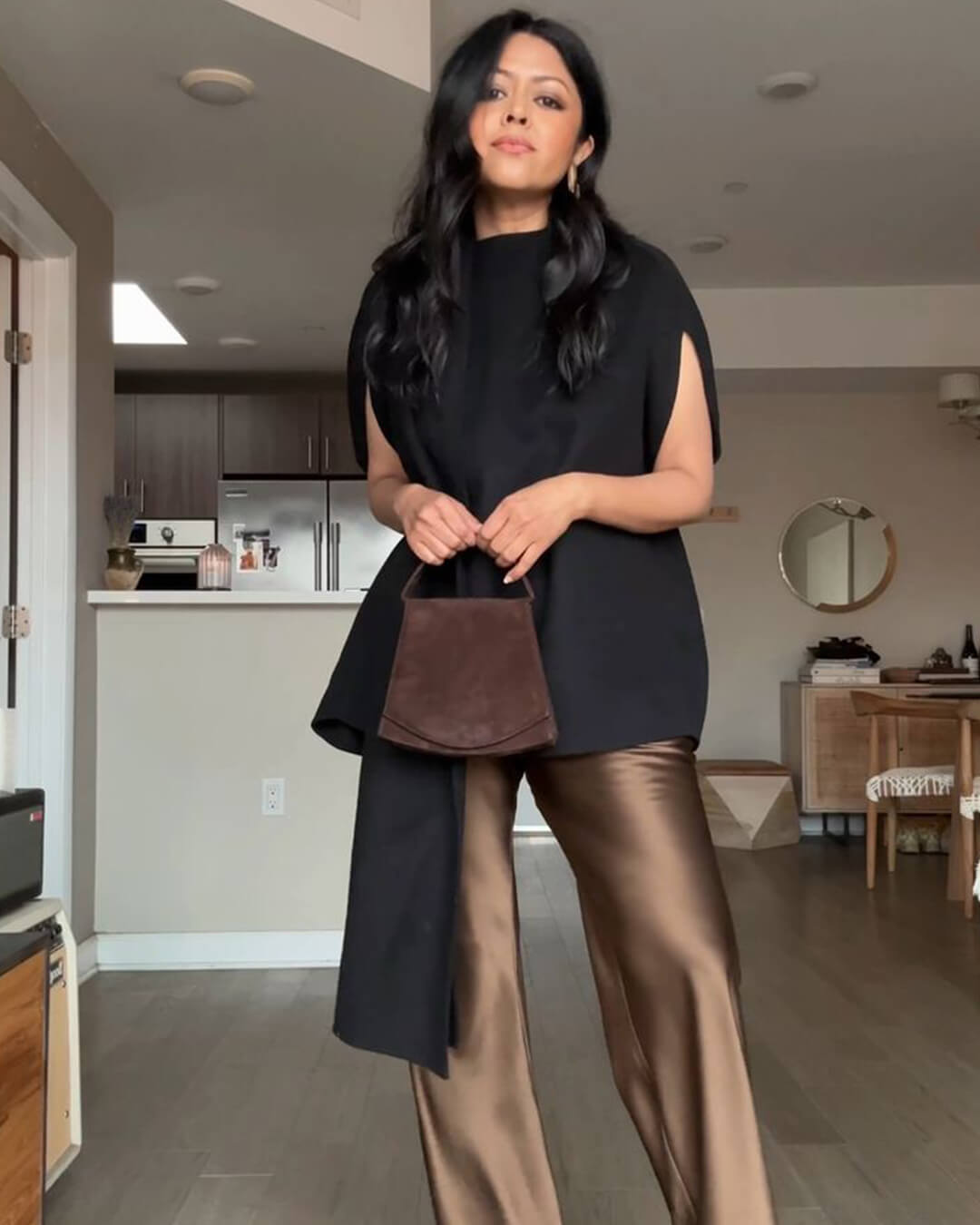 Nenita Wide Leg Satin Trousers