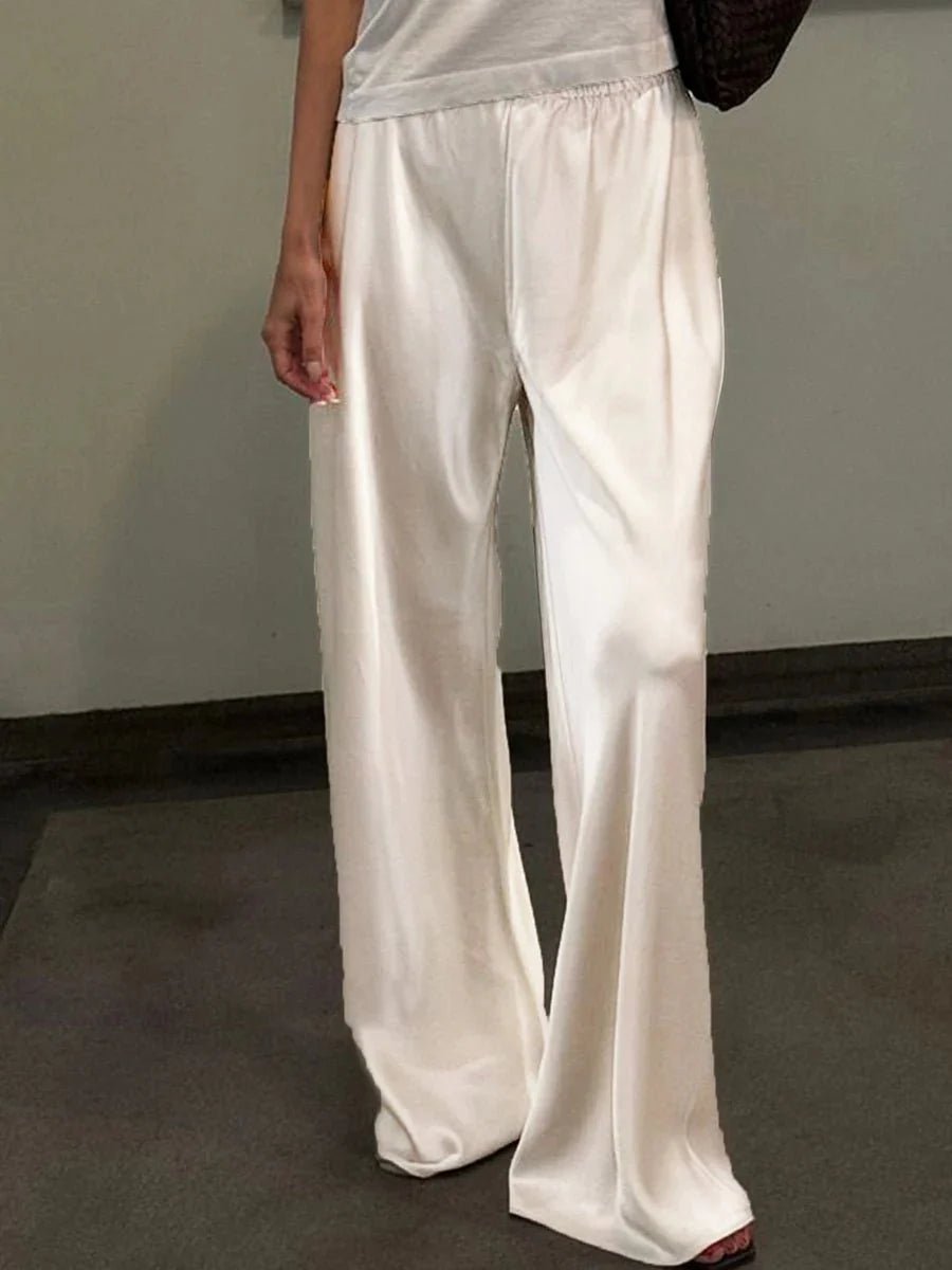 Nenita Wide Leg Satin Trousers