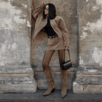 Nicole Suede Cropped Coat & Skirt Set