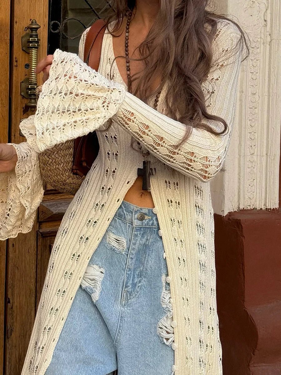 Noelle Knitted Button-Front Cardigan