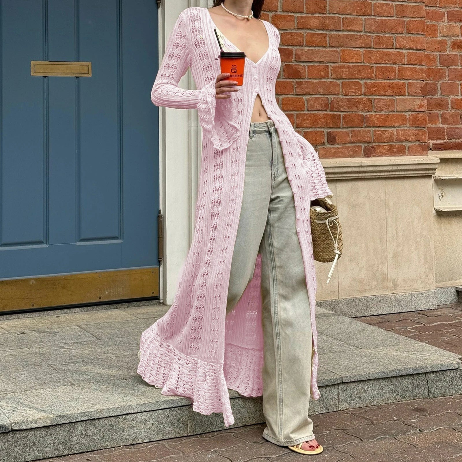 Noelle Knitted Button-Front Cardigan