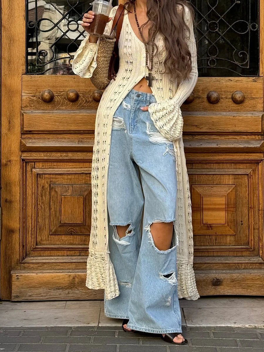 Noelle Knitted Button-Front Cardigan