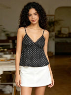 Octavia Dot Print Lace Trim Camisole