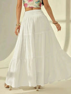 Octavia Tiered Maxi Skirt Elastic Waist