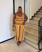 Olea Striped Knit Midi Dress