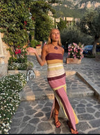 Olea Striped Knit Midi Dress