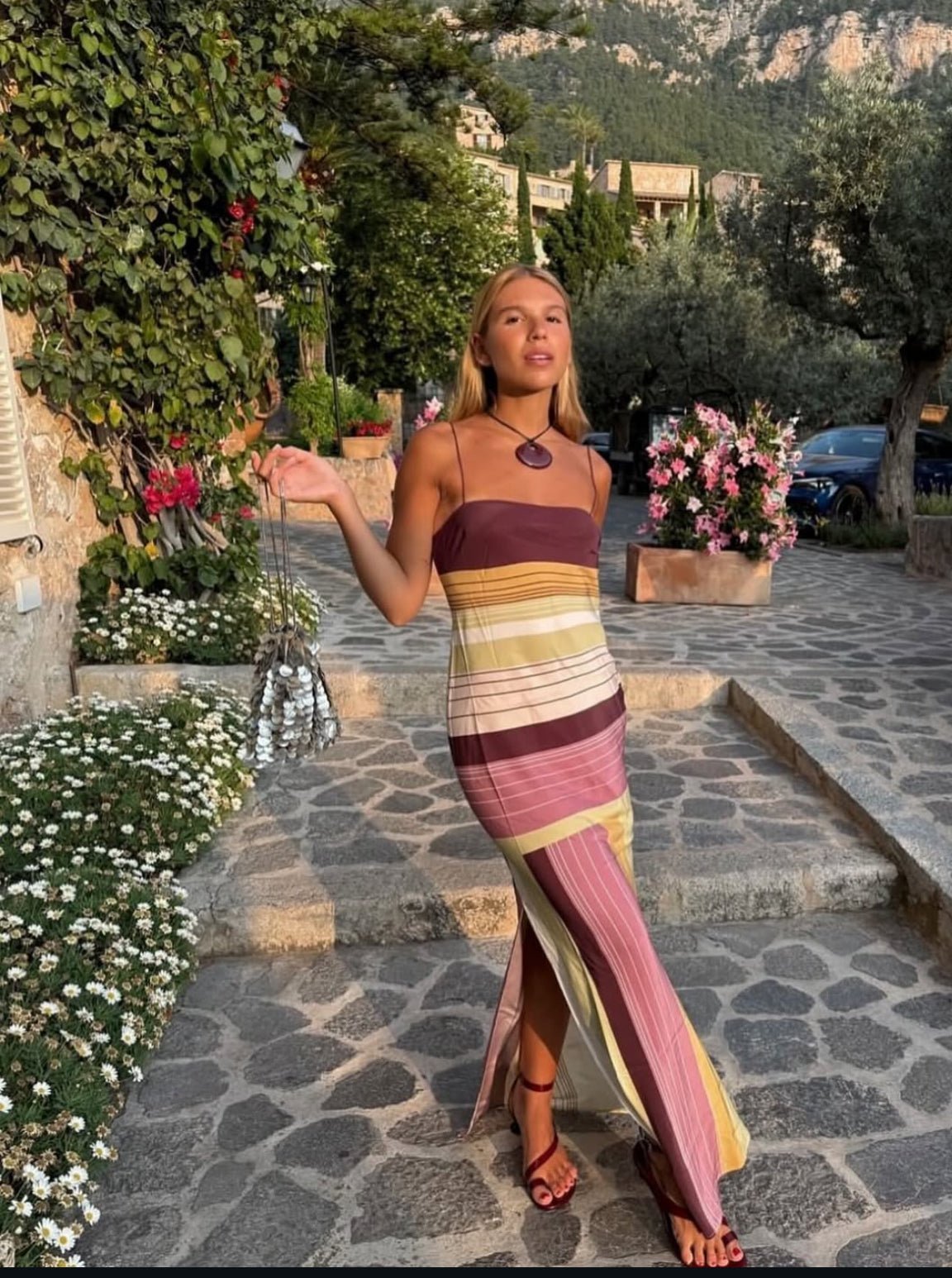 Olea Striped Knit Midi Dress