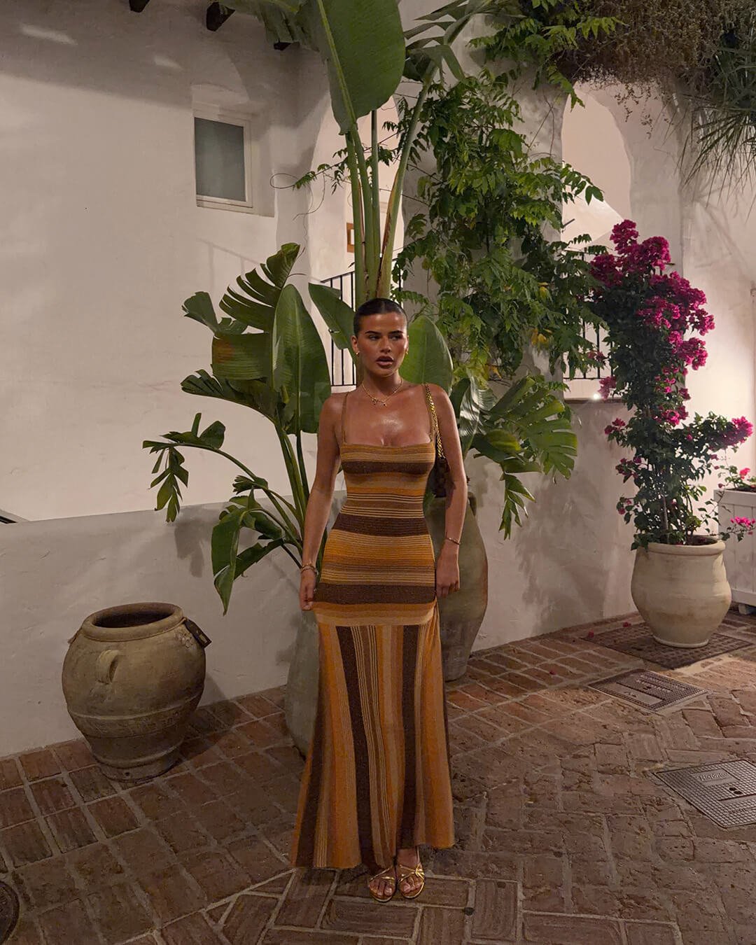 Olea Striped Knit Midi Dress