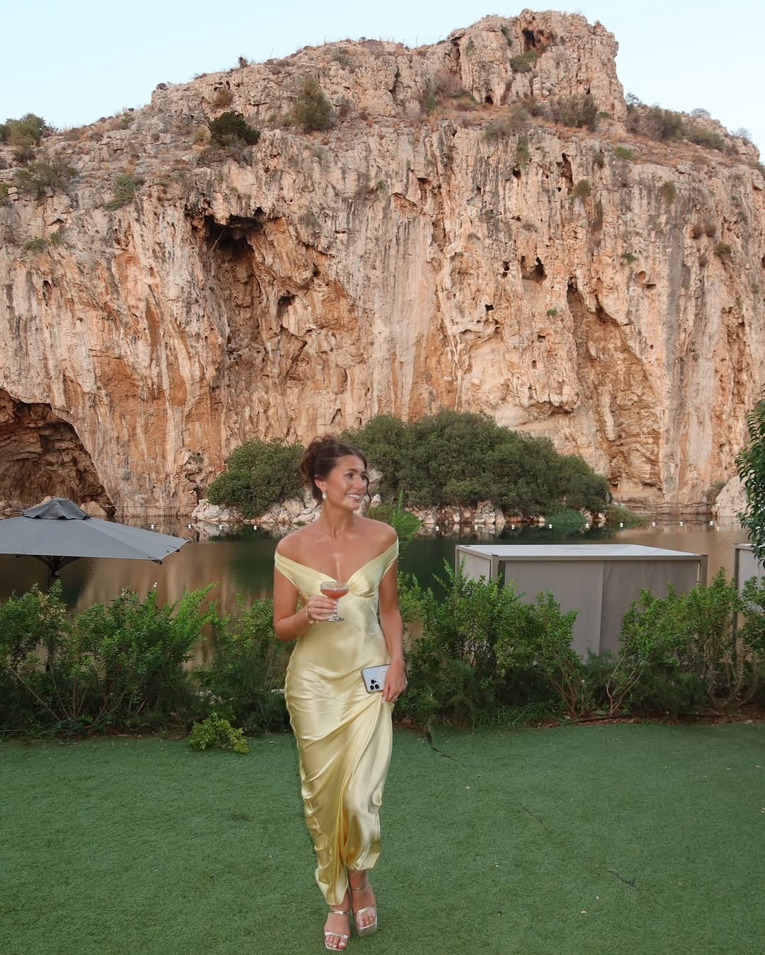 Ophelia Offshoulder Satin Maxi Dress