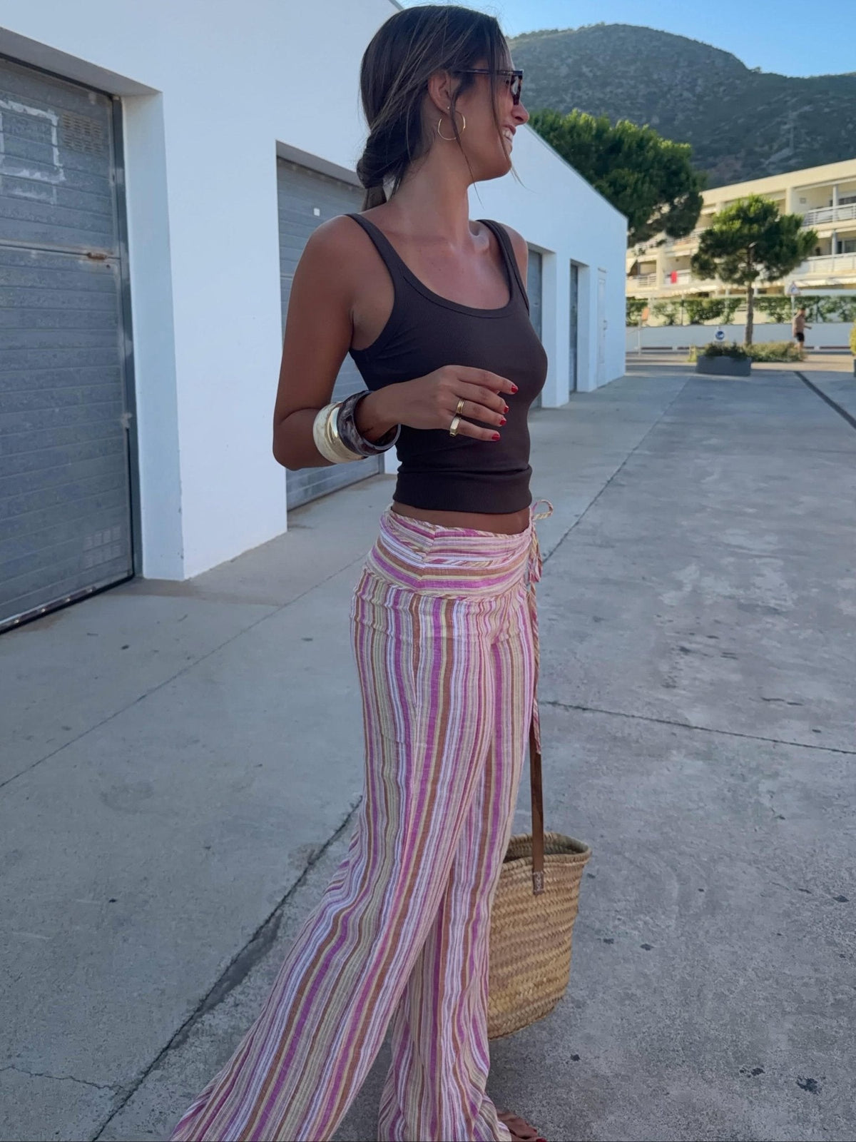 Oriana Striped Palazzo Pants
