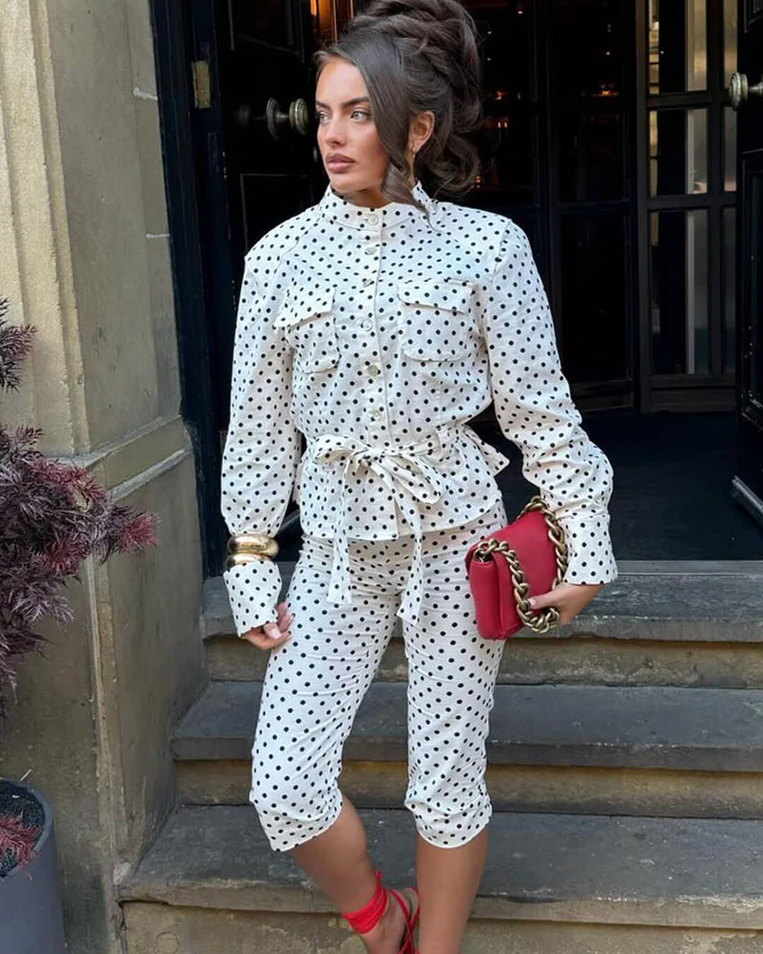 Paige Polka Dot Two-Piece Suit Set