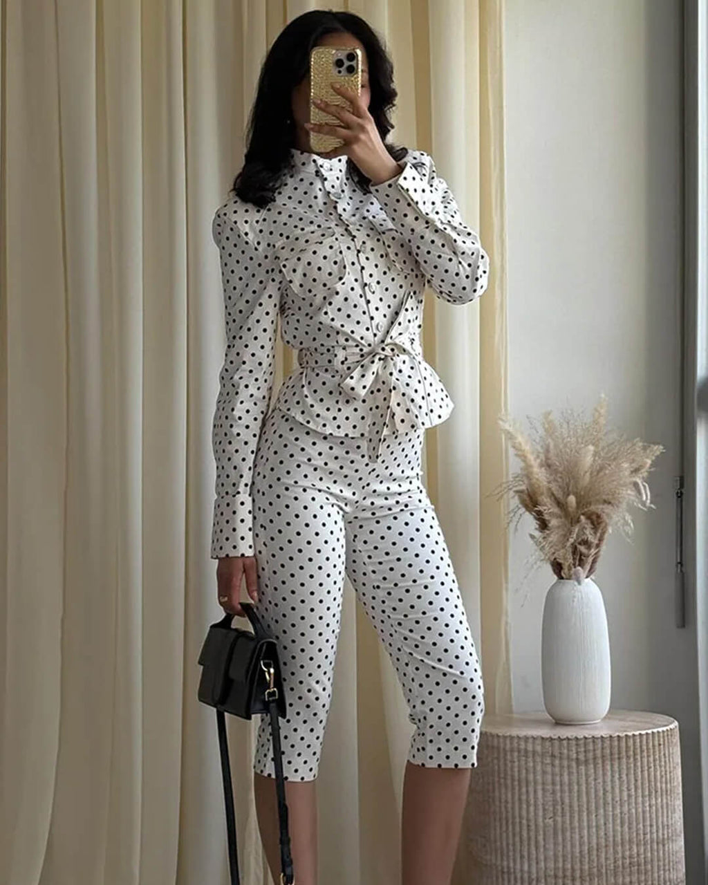 Paige Polka Dot Two-Piece Suit Set