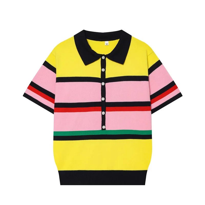 Rachel Colorblock Knit Polo Top