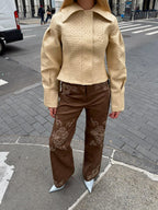 Rionna Ostrich Faux Leather Jacket