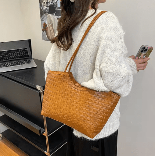 Romy Textured Weave Handbag