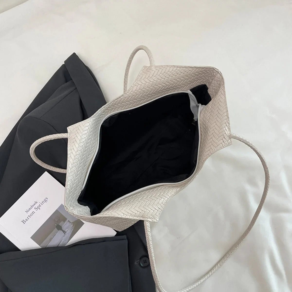 Romy Textured Weave Handbag