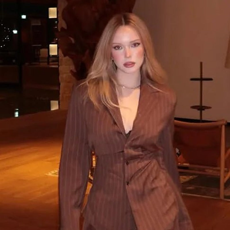 Ruby Pinstripe Pant Suit
