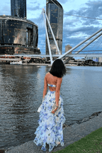 Ruffa Ruffled Floral Maxi Dress