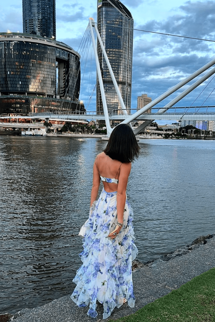 Ruffa Ruffled Floral Maxi Dress